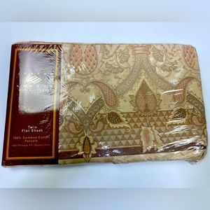 Joseph Abboud Twin Flat Sheet Empire Print Vintage NEW